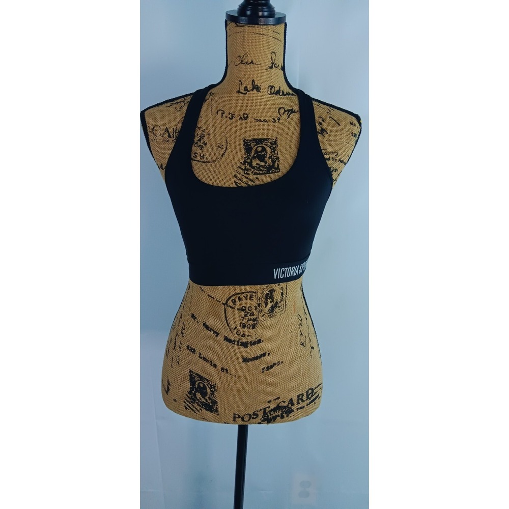 The Player By Victoria's Secret Sports Bra women‎ Black Racerback Small AA375